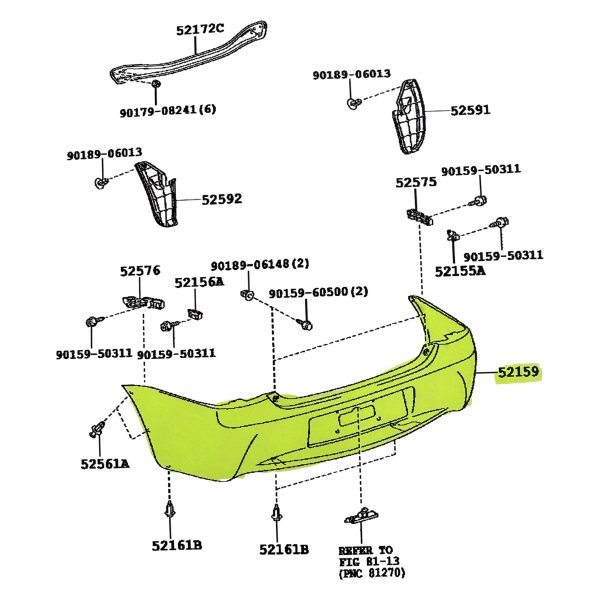 PARAGOLPE TRASERO ETIOS 2013-2016 *4 PUERTAS* TONG YANG TAIWAN - Imagen 4